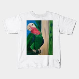 Bahama Green Parrot Kids T-Shirt